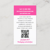 Carte De Visite Agent de signature de prêt public notaire ID photo (Dos)