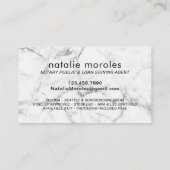 Carte De Visite Agent de signature de prêt public notaire Marbre d (Dos)