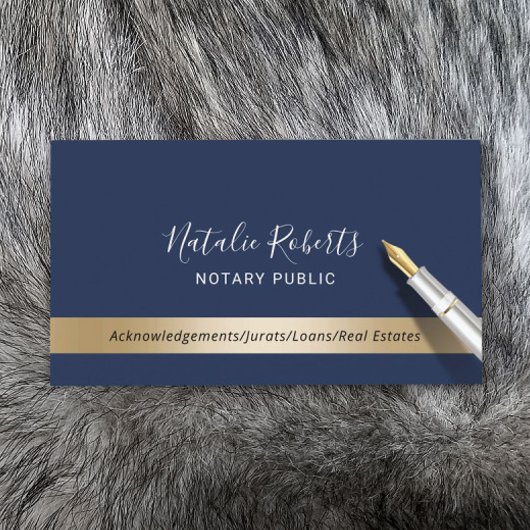 Carte De Visite Agent de signature de prêt public notaire Marine &