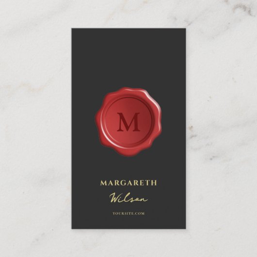 Carte De Visite Agent de signature de prêt public notaire Monogram (Devant)