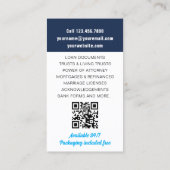 Carte De Visite Agent de signature de prêt public notaire Numéro d (Dos)