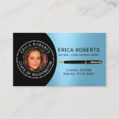 Carte De Visite Agent de signature de prêt public notaire Photo bl (Devant)