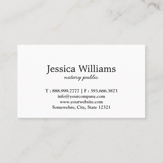 Carte De Visite Agent de signature de prêt public notaire Script P (Dos)