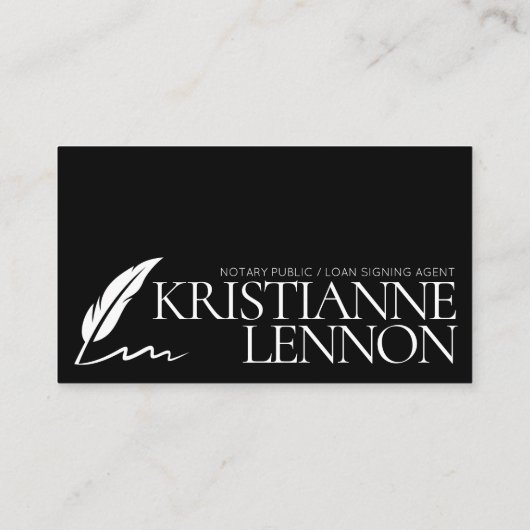 Carte De Visite Agent De Signature De Prêt/Public Notaire Simple B (Dos)