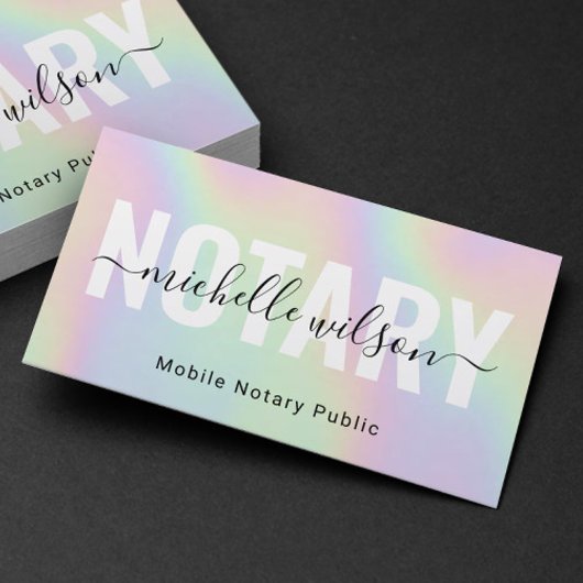 Carte De Visite Agent de signature de prêt public notaire Typograp