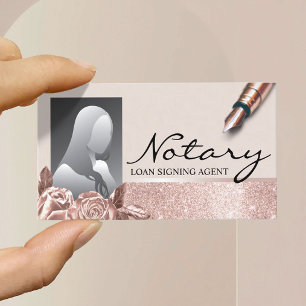 Carte De Visite Agent de signature du notaire Blush Rose Gold Flor