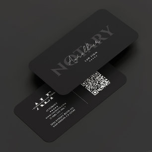 Carte De Visite Agent de signature du notaire Élégant gris foncé m