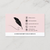 Carte De Visite Agent de signature du notaire mobile Photo Blush P (Dos)