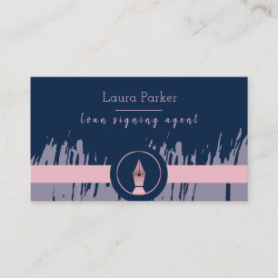Carte De Visite Agent de signature du prêt notaire Nib Rose Gold 