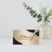 Carte De Visite Agent de signature Noir & Or Moderne (Debout devant)