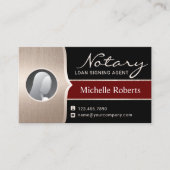 Carte De Visite Agent de signature Noir & Or moderne Photo (Devant)