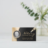 Carte De Visite Agent de signature Noir & Or moderne Photo (Debout devant)