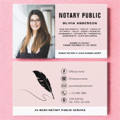 Carte De Visite Agent De Signature Notaire Moderne Photo Blush Pin