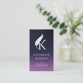 Carte De Visite Agent de signature notaire Plume Monogramme Logo v (Debout devant)