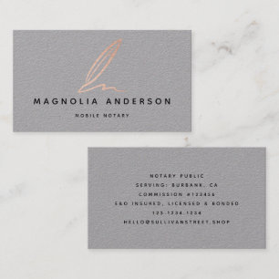 Carte De Visite Agent de signature publique notaire Rose Gold Foil