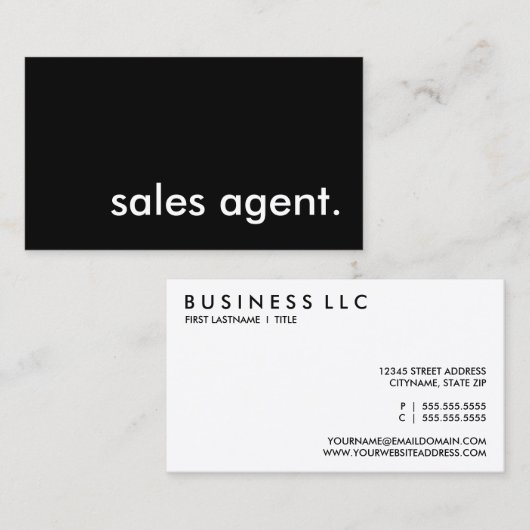 Carte De Visite agent de vente. (Devant / Derrière)