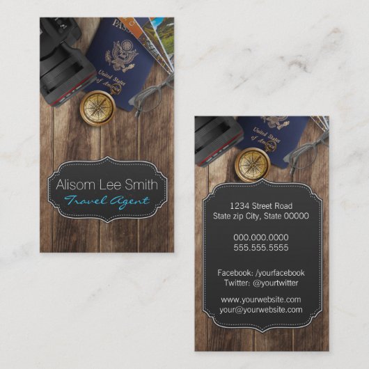 Carte De Visite Agent de voyage (Devant / Derrière)