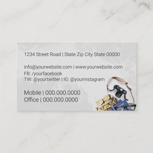 Carte De Visite Agent de voyage (Dos)