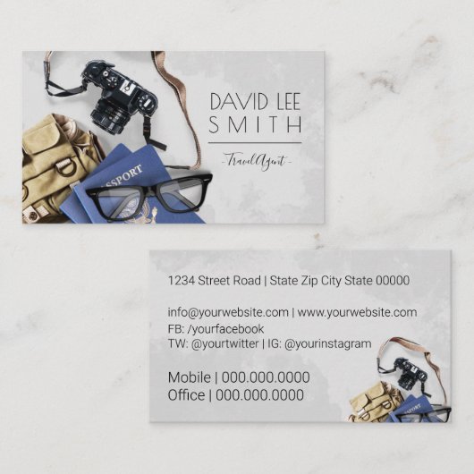 Carte De Visite Agent de voyage (Devant / Derrière)