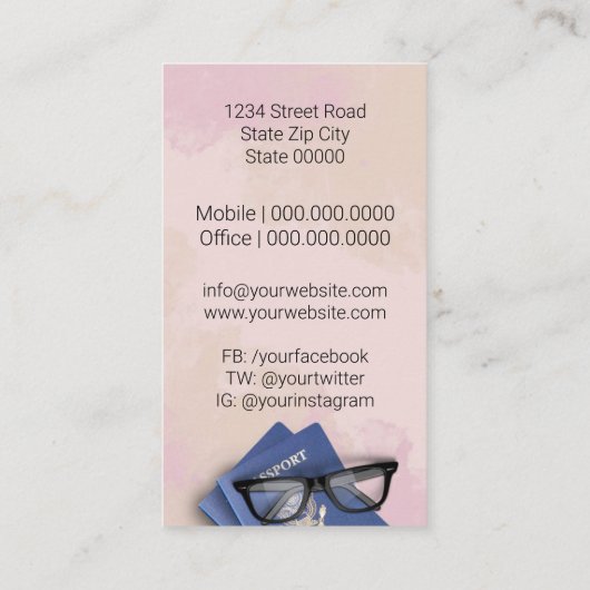 Carte De Visite Agent de voyage (Dos)