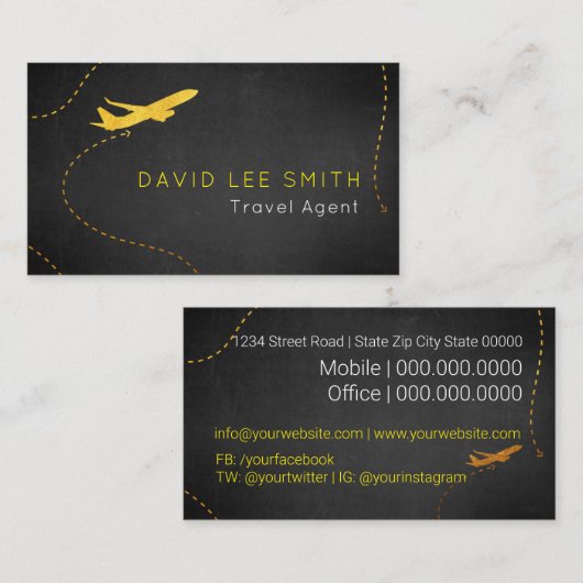 Carte De Visite Agent de voyage (Devant / Derrière)