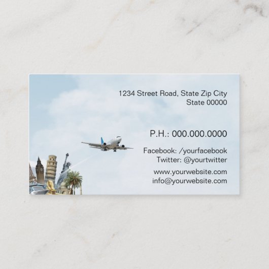 Carte De Visite Agent de voyage (Dos)