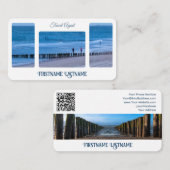 Carte De Visite Agent de voyage brise-mer plage côte QR-Code (Devant / Derrière)