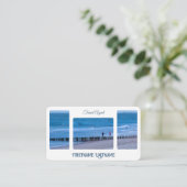 Carte De Visite Agent de voyage brise-mer plage côte QR-Code (Debout devant)