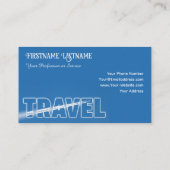 Carte De Visite Agent de voyage clair ciel bleu avion (Dos)