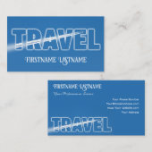 Carte De Visite Agent de voyage clair ciel bleu avion (Devant / Derrière)