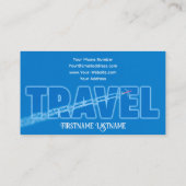 Carte De Visite Agent de voyage clair ciel bleu avion (Dos)