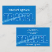 Carte De Visite Agent de voyage clair ciel bleu avion (Devant / Derrière)