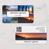 Carte De Visite Agent de voyage coucher soleil océan photos de pla (Devant / Derrière)