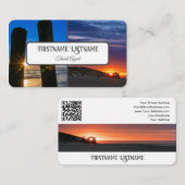 Carte De Visite Agent de voyage coucher soleil océan photos de pla (Devant / Derrière)