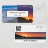 Carte De Visite Agent de voyage coucher soleil océan photos de pla (Devant / Derrière)