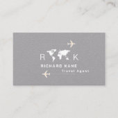Carte De Visite Agent de voyage dans le monde entier monogrammed (Devant)