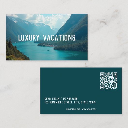 Carte De Visite Agent de voyage de code d'analyse personnalisée (Devant / Derrière)