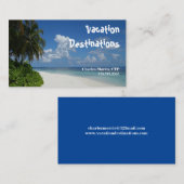 Carte De Visite Agent de voyage de vacances, Destinations tropical (Devant / Derrière)