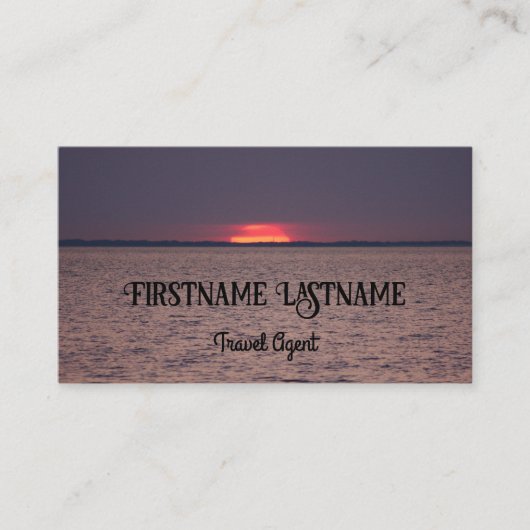 Carte De Visite Agent de voyage dramatique ciel océan soleil de pl (Devant)