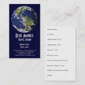 Carte De Visite Agent de voyage et Agency_blue marble_global (Devant / Derrière)