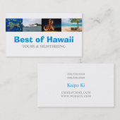 Carte De Visite Agent de voyage Hawaii Coordinateur de Tourisme (Devant / Derrière)