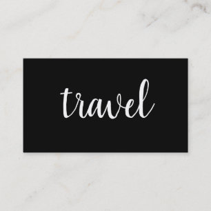 Carte De Visite Agent de voyage minimaliste noir moderne tendance