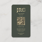 Carte De Visite Agent de voyage moderne Adventure Green Gold Globe (Dos)