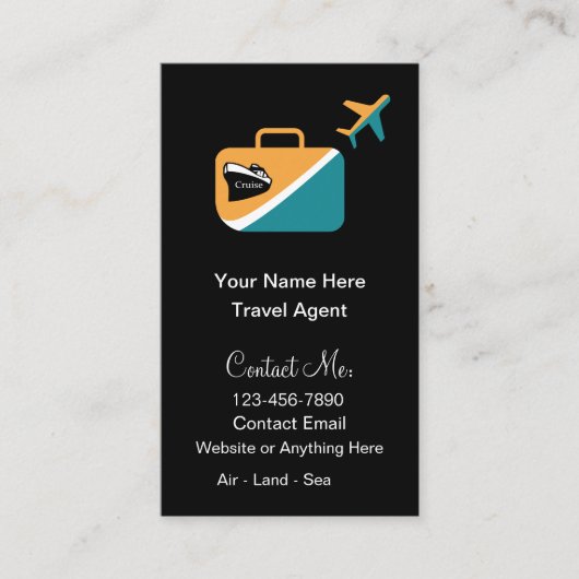 Carte De Visite Agent de voyage moderne tendance expert (Devant)