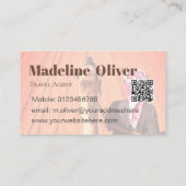 Carte De Visite Agent de voyage QR Code Desert Scène White Busines (Dos)