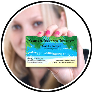 Carte De Visite Agent de voyage Spécialiste Thème Tropical