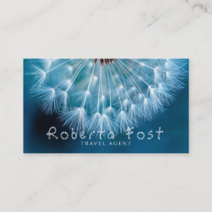 Carte De Visite Agent de voyage Stunning Blue Design Dandelion