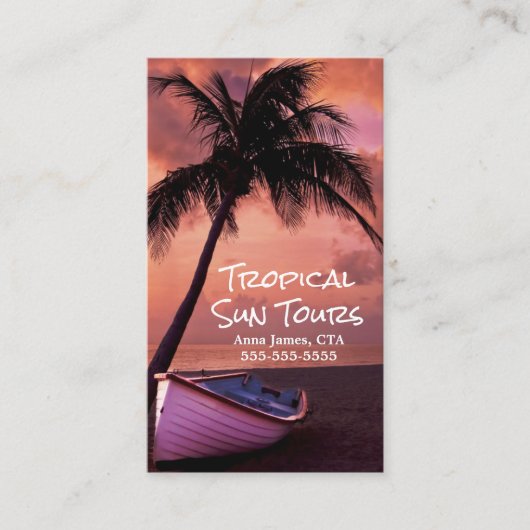 Carte De Visite Agent de voyage - Vacances tropicales (Devant)