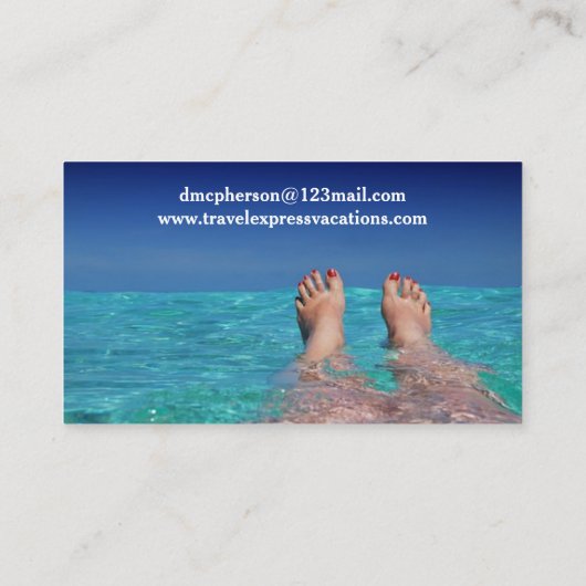 Carte De Visite Agent de voyage Vacances tropicales (Dos)