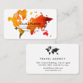Carte De Visite Agent de voyage World Map Vacation Services Paint (Devant / Derrière)